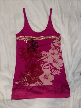 Express Fuchsia Floral Dress